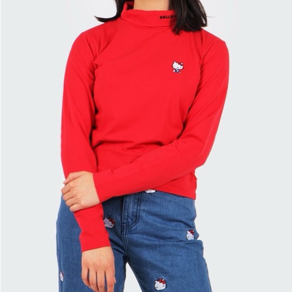 Lazy oaf x hello kitty turtleneck top